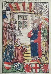 The King of the Romans, Sigismund of Luxemburg, receives the homage of Duke Frederick of The King of the Romans, Sigismund of Luxemburg, receives the homage of Duke Frederick of