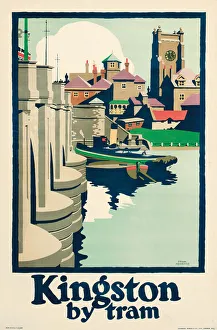 Kingston by Tram, a London Transport poster, 1925 (colour lithograph) Kingston by Tram, a London Transport poster, 1925 (colour lithograph)