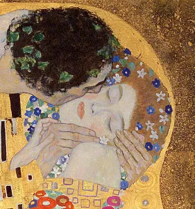 The Kiss, 1907-08 (oil on canvas) (detail of 601) The Kiss, 1907-08 (oil on canvas) (detail of 601)