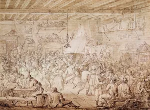 Kosciuszkos troops entertained at the inn, 1797 (pen & ink on paper) Kosciuszkos troops entertained at the inn, 1797 (pen & ink on paper)