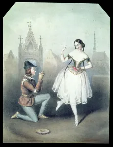 La Esmeralda': Carlotta Grisi (1819-99) & Jules Perrot (1810-92)d(coloured La Esmeralda': Carlotta Grisi (1819-99) & Jules Perrot (1810-92)d(coloured