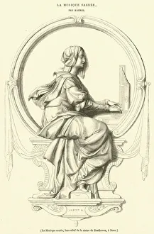 La Musique sacree, bas-relief de la statue de Beethoven, a Bonn (engraving) La Musique sacree, bas-relief de la statue de Beethoven, a Bonn (engraving)
