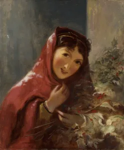 Lady Carrying Holly Branches, 1850 (oil on canvas) Lady Carrying Holly Branches, 1850 (oil on canvas)