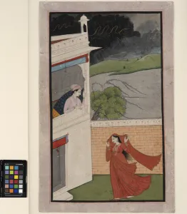 A lady comes to her lover's house in a rainstorm, c A lady comes to her lover's house in a rainstorm, c