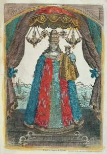 Our Lady of Loretto, late 18th century (coloured engraving) Our Lady of Loretto, late 18th century (coloured engraving)