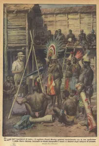 In the land of the headhunters (colour litho) In the land of the headhunters (colour litho)