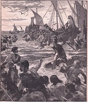 Landing of the Romans on the coast of Kent (litho) Landing of the Romans on the coast of Kent (litho)