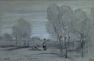 Landscape, 1864 (black & white chalks on paper) Landscape, 1864 (black & white chalks on paper)