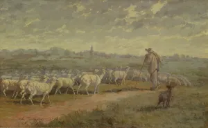 Landscape with a Flock of Sheep, 1872 (oil on canvas) Landscape with a Flock of Sheep, 1872 (oil on canvas)