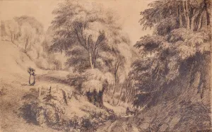 Landscape with woman and track, 1810-65 (Pencil) Landscape with woman and track, 1810-65 (Pencil)