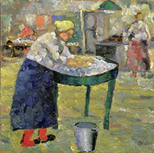 Kazimir Malevich Collection: The Laundress, 1907 (oil on board)