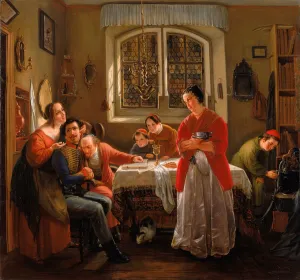 Le retour du volontaire des guerres de liberation, dans leurs familles respectant l' Le retour du volontaire des guerres de liberation, dans leurs familles respectant l'