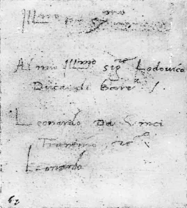 Leonardo da Vinci's handwriting (pen & ink on paper) Leonardo da Vinci's handwriting (pen & ink on paper)