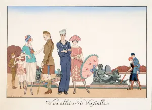 Les allies a Versailles, engraving by H. Reidel, 1920 (pochoir print) Les allies a Versailles, engraving by H. Reidel, 1920 (pochoir print)