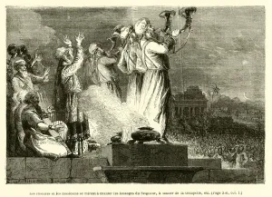 Les chantres et les musiciens se mirent a chanter les louanges du Seigneur Les chantres et les musiciens se mirent a chanter les louanges du Seigneur