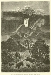 Les volcans francais pendant la periode miocene (engraving) Les volcans francais pendant la periode miocene (engraving)
