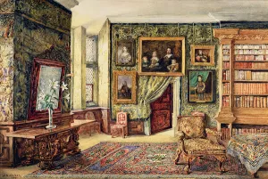 The Library at Hardwick Hall, Derbyshire, 1891 (w/c) The Library at Hardwick Hall, Derbyshire, 1891 (w/c)
