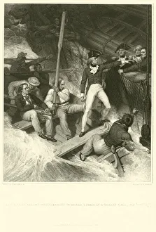 Lieutenant Nelson volunteering to board a prize in a violent gale (engraving) Lieutenant Nelson volunteering to board a prize in a violent gale (engraving)