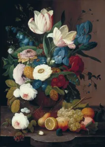 Still Life, Flowers and Fruit, 1848 (oil on canvas) Still Life, Flowers and Fruit, 1848 (oil on canvas)