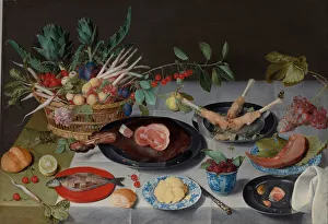 Still Life with Meat, Fish, Vegetables and Fruit, c.1615-20 (oil on panel) Still Life with Meat, Fish, Vegetables and Fruit, c.1615-20 (oil on panel)