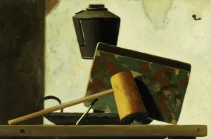 Still life with Notebook and Pipe, (oil on board) Still life with Notebook and Pipe, (oil on board)