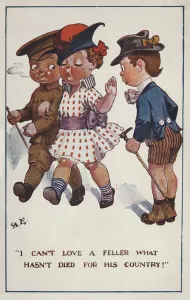 Little girl choosing her boyfriend (colour litho) Little girl choosing her boyfriend (colour litho)