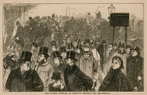 The living stream at London Bridge (engraving) The living stream at London Bridge (engraving)