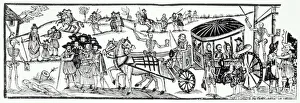 Londoners fleeing to the country to avoid the Plague, 1630 (woodcut) (see also 87203) Londoners fleeing to the country to avoid the Plague, 1630 (woodcut) (see also 87203)