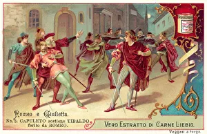 Lord Capulet supports his dying son Tybalt after he was wounded by Romeo (chromolitho) Lord Capulet supports his dying son Tybalt after he was wounded by Romeo (chromolitho)