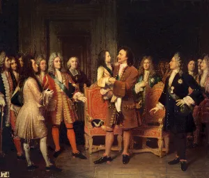 Louis XV (1710-74) Visiting Peter I (1672-1725) the Great at l'Hotel de Lesdiguieres Louis XV (1710-74) Visiting Peter I (1672-1725) the Great at l'Hotel de Lesdiguieres