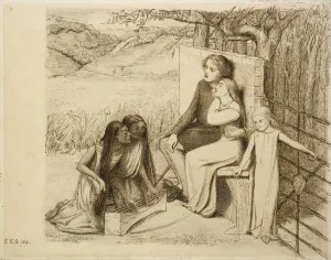 Two Lovers, 1854 (pen and brown ink on off-white paper) Two Lovers, 1854 (pen and brown ink on off-white paper)