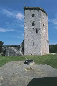 European Ruins Photography Prints: Low angle view of a tower, Moncade Tower, Orthez, Pyrenees-Atlantiques, France