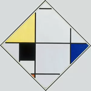Piet Mondrian Collection: Lozenge Composition with Yellow, Black, Blue, Red, and Gray, 1921 (oil on canvas)