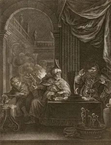 Lycaon Metamorphosed into a Wolf, 1731 (engraving) Lycaon Metamorphosed into a Wolf, 1731 (engraving)