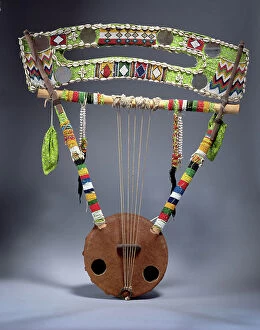 Related Images Collection: Lyre, Eritrea (wood, beadwork, leather)