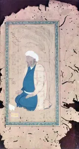 Man kneeling with hand outstretched in prayer (gouache on paper) Man kneeling with hand outstretched in prayer (gouache on paper)