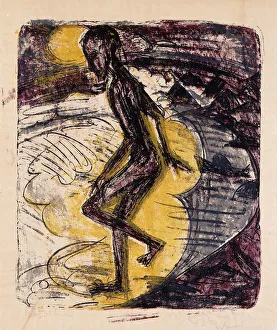 Man Rising from the Sea; Ins Meer Seigender Mann, 1913 (lithograph painted in colours) Man Rising from the Sea; Ins Meer Seigender Mann, 1913 (lithograph painted in colours)