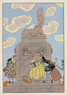 Mandoline, illustration for Fetes Galantes by Paul Verlaine (1844-96) 1928 (pochoir print) Mandoline, illustration for Fetes Galantes by Paul Verlaine (1844-96) 1928 (pochoir print)