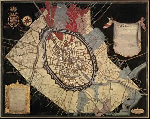 Belgium Collection: Map of Bruges and the Feudal Grounds (oil on canvas)
