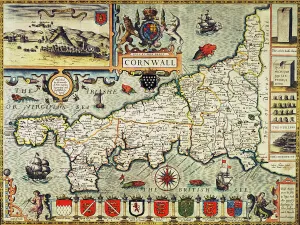 Map of Cornwall from the Theatre of the Empire of Great Britain, pub Map of Cornwall from the Theatre of the Empire of Great Britain, pub