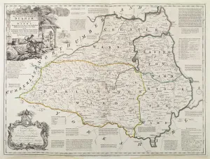 Map of Durham, 1777 (hand coloured engraving) Map of Durham, 1777 (hand coloured engraving)
