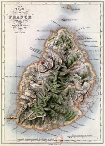 Map of Mauritius, illustration from Paul et Virginie by Henri Bernardin de Saint-Pierre Map of Mauritius, illustration from Paul et Virginie by Henri Bernardin de Saint-Pierre