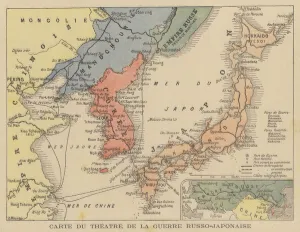 Map of the theatre of the Russo-Japanese War (colour litho) Map of the theatre of the Russo-Japanese War (colour litho)