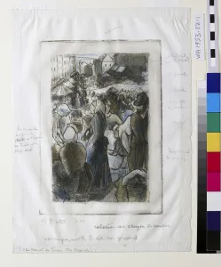 Marche de Gisors (Rue Cappeville) (etching & drypoint) Marche de Gisors (Rue Cappeville) (etching & drypoint)