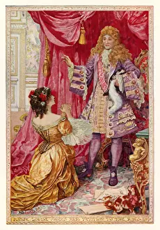 Marie Louise makes her petition to the king (colour litho) Marie Louise makes her petition to the king (colour litho)
