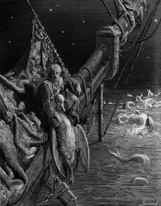 The Mariner gazes on the serpents in the ocean, scene from The Rime of the Ancient The Mariner gazes on the serpents in the ocean, scene from The Rime of the Ancient