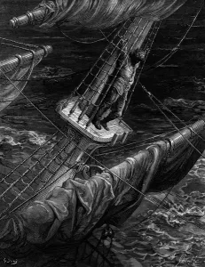 The Mariner regrets his shooting of the Albatross, scene from The Rime of the The Mariner regrets his shooting of the Albatross, scene from The Rime of the