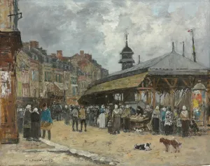 Market at Trouville; Marche a Trouville, 1878 (oil on board) Market at Trouville; Marche a Trouville, 1878 (oil on board)