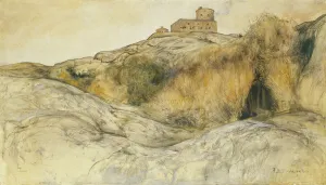 Marstrand Castle; Marstrands Fastning, 1893 (charcoal, pen and black ink Marstrand Castle; Marstrands Fastning, 1893 (charcoal, pen and black ink