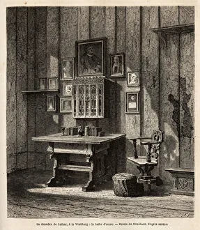 Martin Luther's room (1483-1546) in Wartburg where he took refuge after his Martin Luther's room (1483-1546) in Wartburg where he took refuge after his